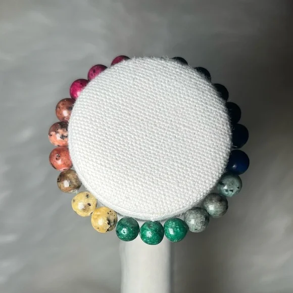 Handmade Stretch Bracelet Chakra Beads - Picture 2 of 3